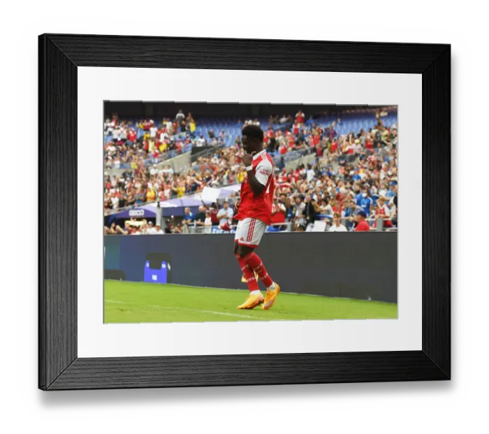 Framed Print : Bukayo Saka Scores His Second: Arsenal's Pre-Season Victory Over Everton in Baltimore, 2022 Framed Print : Bukayo Saka Scores His Second: Arsenal's Pre-Season Victory Over Everton in Baltimore, 2022