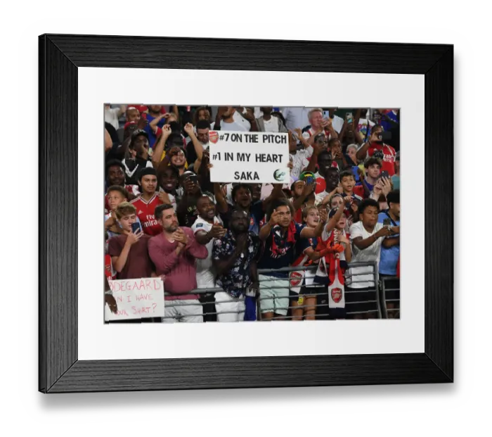 Framed Print : Sea of Passion: Arsenal FC Fans in Full Force at Arsenal vs. Everton Pre-Season Friendly in Baltimore