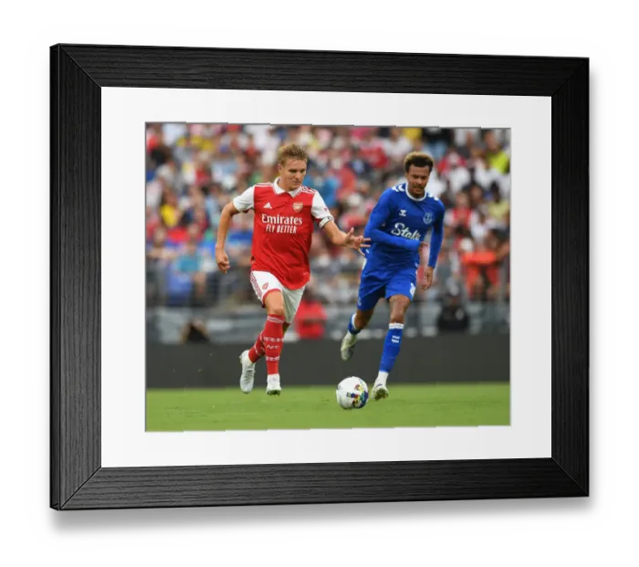 Framed Print : Arsenal's Martin Odegaard Outwits Everton's Dele in Pre-Season Clash Framed Print : Arsenal's Martin Odegaard Outwits Everton's Dele in Pre-Season Clash
