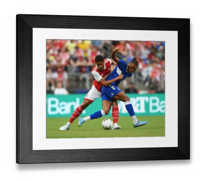 Framed Print : Saliba vs Calvert-Lewin: A Pre-Season Rivalry at the Baltimore Battlefield - Arsenal vs Everton Framed Print : Saliba vs Calvert-Lewin: A Pre-Season Rivalry at the Baltimore Battlefield - Arsenal vs Everton