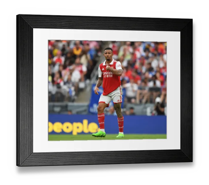 Framed Print : Arsenal's Gabriel Jesus Shines in Pre-Season Clash Against Everton in Baltimore, 2022