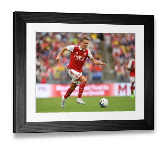 Framed Print : Arsenal's Martin Odegaard in Pre-Season Action Against Everton in Baltimore Framed Print : Arsenal's Martin Odegaard in Pre-Season Action Against Everton in Baltimore