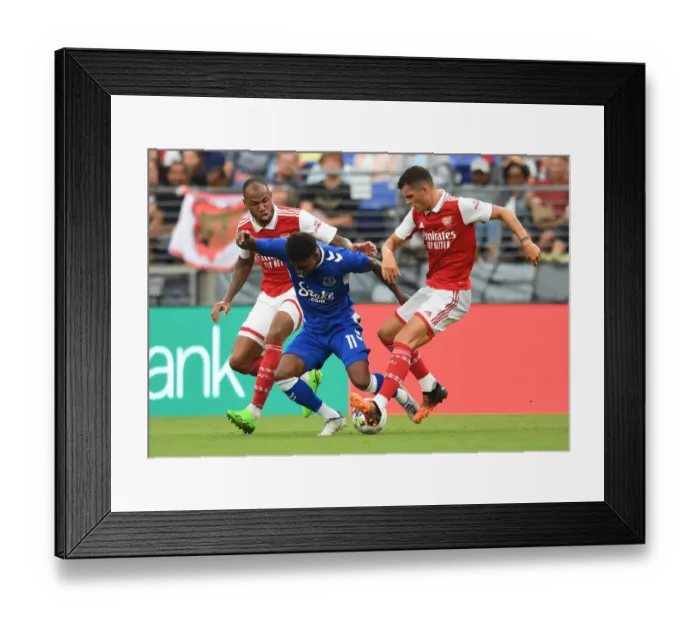 Framed Print : Arsenal vs. Everton: Clash of Giants in Pre-Season Friendly