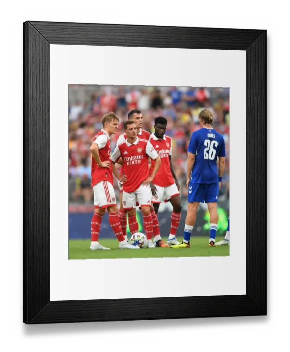 Framed Print : Arsenal's Martin Odegaard, Cedric, and Granit Xhaka during Arsenal vs. Everton Pre-Season Friendly in Baltimore, 2022 Framed Print : Arsenal's Martin Odegaard, Cedric, and Granit Xhaka during Arsenal vs. Everton Pre-Season Friendly in Baltimore, 2022