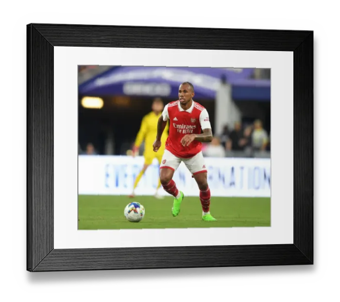 Framed Print : Arsenal's Gabriel Faces Everton in Pre-Season Showdown Framed Print : Arsenal's Gabriel Faces Everton in Pre-Season Showdown