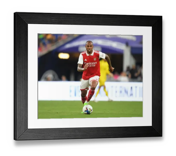 Framed Print : Arsenal's Gabriel Faces Everton in Pre-Season Showdown Framed Print : Arsenal's Gabriel Faces Everton in Pre-Season Showdown