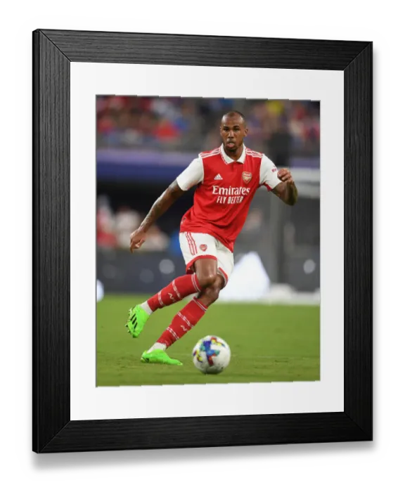 Framed Print : Arsenal's Gabriel Faces Everton in Pre-Season Showdown Framed Print : Arsenal's Gabriel Faces Everton in Pre-Season Showdown
