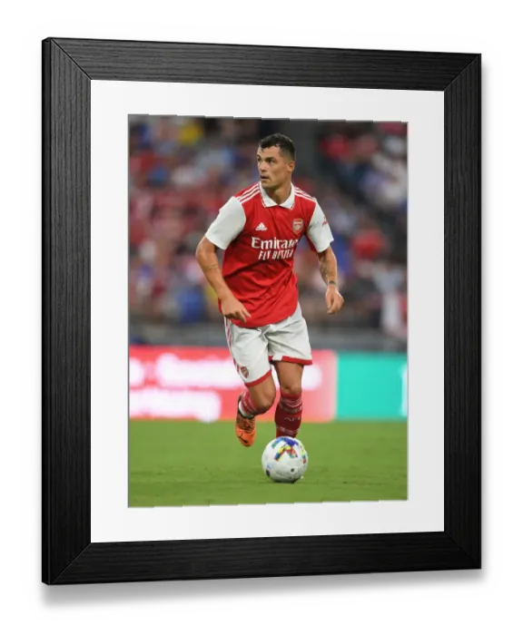 Framed Print : Granit Xhaka in Action: Arsenal vs. Everton Pre-Season Clash (Baltimore, 2022)