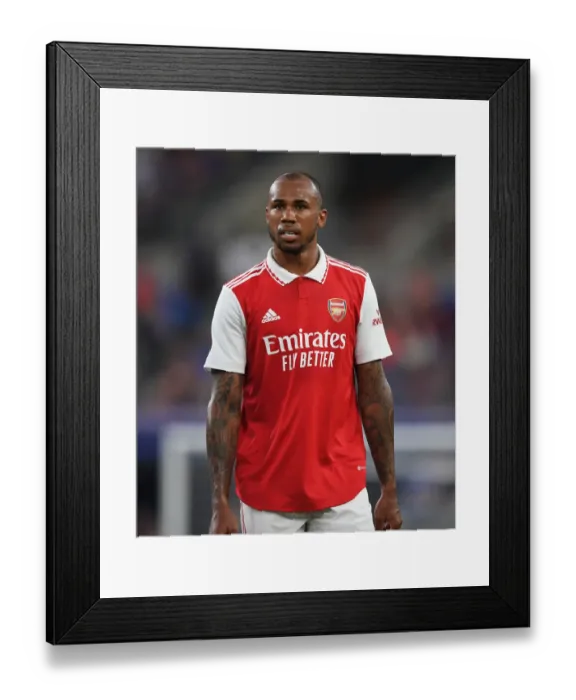 Framed Print : Arsenal's Gabriel Faces Everton in Pre-Season Showdown
