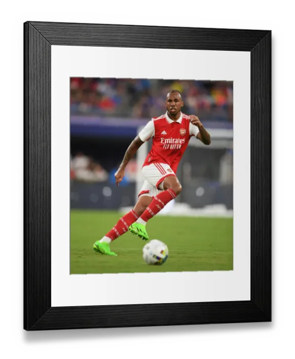Framed Print : Arsenal's Gabriel Faces Off Against Everton in Pre-Season Clash Framed Print : Arsenal's Gabriel Faces Off Against Everton in Pre-Season Clash