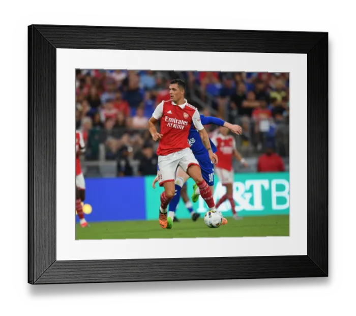 Framed Print : Arsenal's Granit Xhaka in Pre-Season Action: Arsenal vs Everton, Baltimore 2022