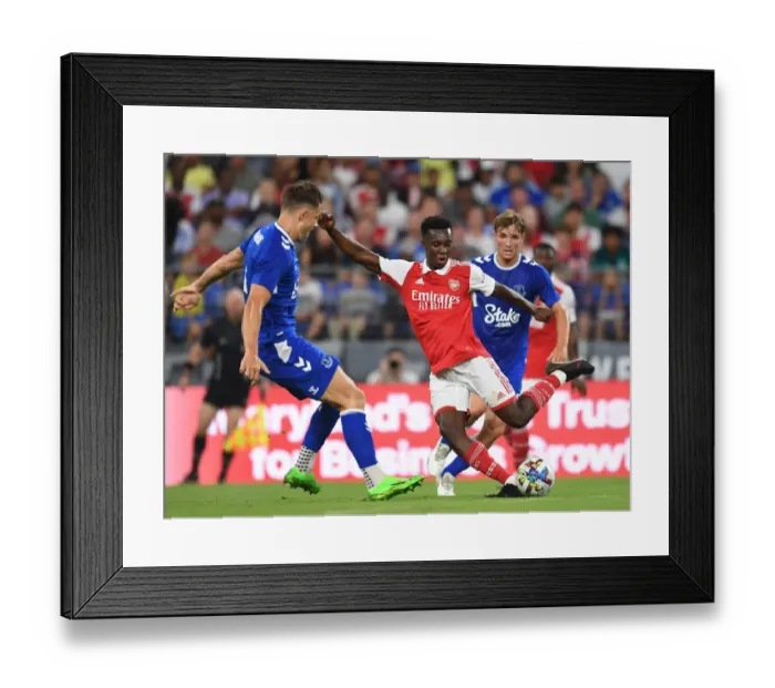 Framed Print : Nketiah vs Tarkowski: A Pre-Season Showdown at the Baltimore Battlefield - Arsenal vs Everton
