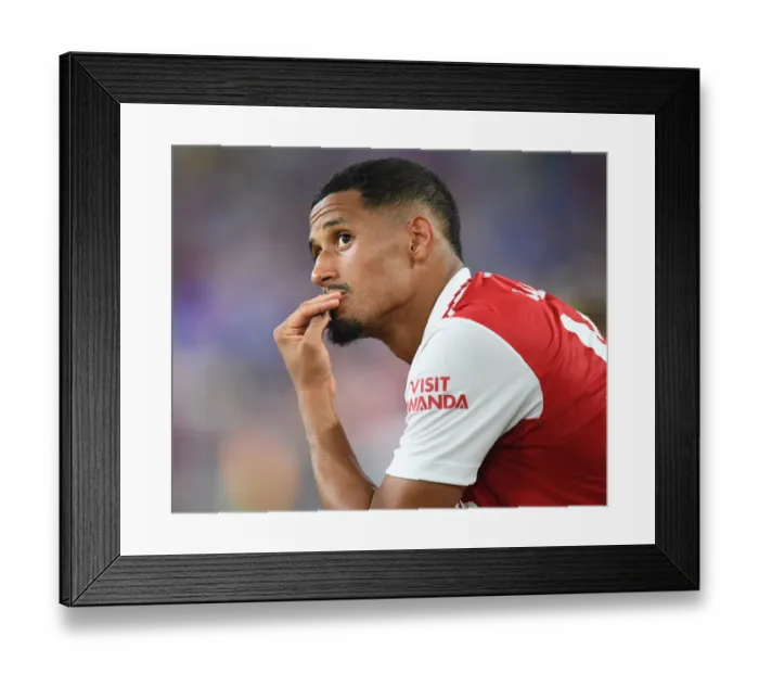 Framed Print : Arsenal's William Saliba in Action against Everton during Pre-Season Friendly in Baltimore Framed Print : Arsenal's William Saliba in Action against Everton during Pre-Season Friendly in Baltimore