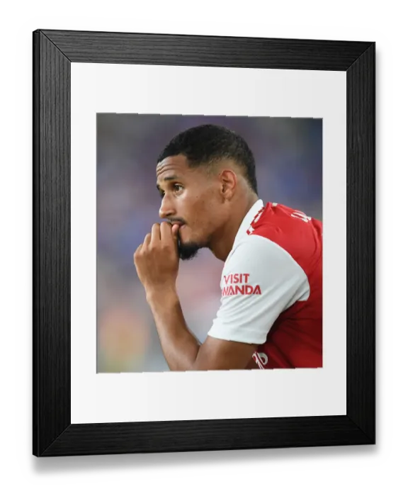 Framed Print : Arsenal's William Saliba in Action: Arsenal vs. Everton Pre-Season Clash in Baltimore Framed Print : Arsenal's William Saliba in Action: Arsenal vs. Everton Pre-Season Clash in Baltimore