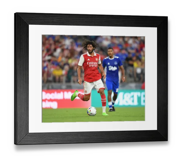 Framed Print : Arsenal's Mo Elneny in Action: Arsenal vs. Everton Pre-Season Clash in Baltimore, 2022