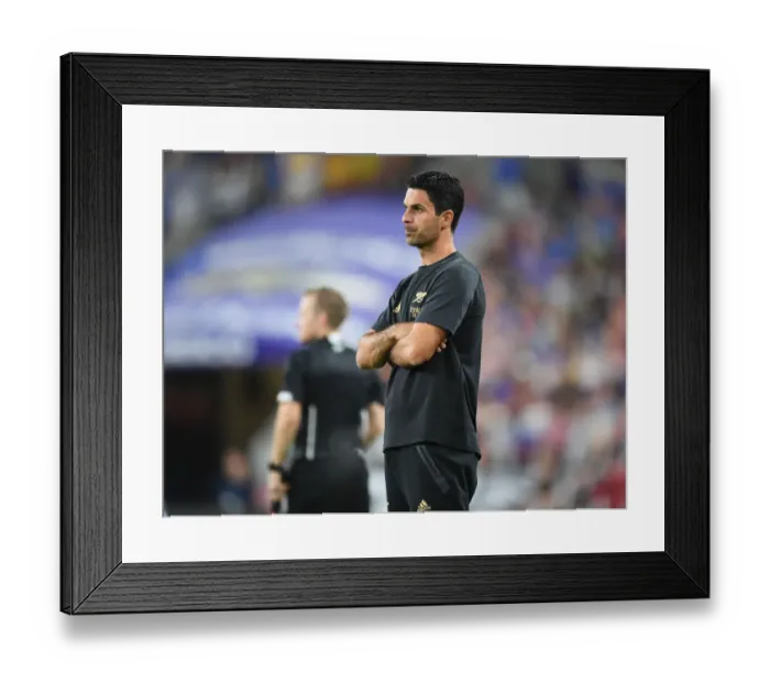 Framed Print : Mikel Arteta and Arsenal Face Off Against Everton in Pre-Season Friendly