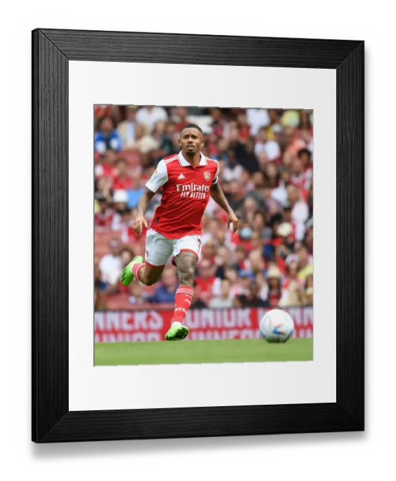 Framed Print : Gabriel Jesus in Action: Arsenal vs Sevilla - Emirates Cup 2022