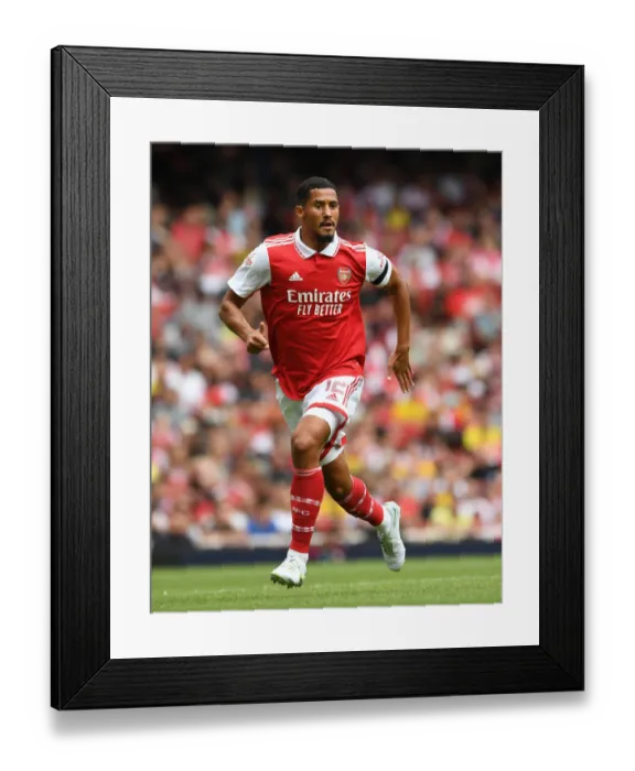 Framed Print : William Saliba Shines: Arsenal's Defensive Masterclass vs. Sevilla in the Emirates Cup, 2022