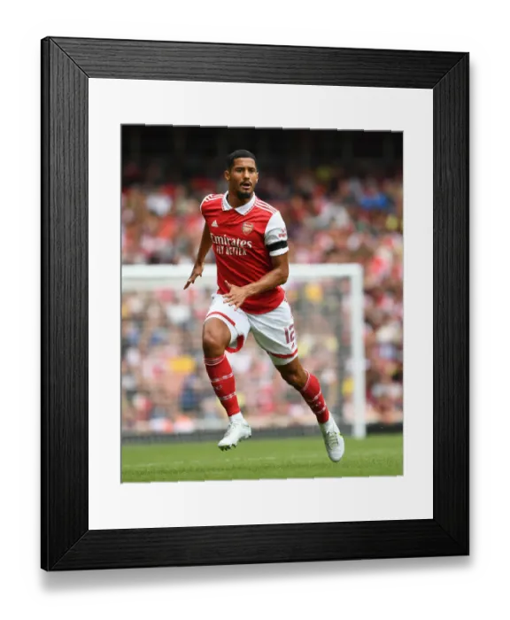 Framed Print : Arsenal's Saliba Stands Out: Arsenal vs Sevilla - Emirates Cup 2022