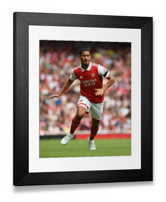 Framed Print : Arsenal's William Saliba Stars in Emirates Cup Victory over Sevilla, 2022