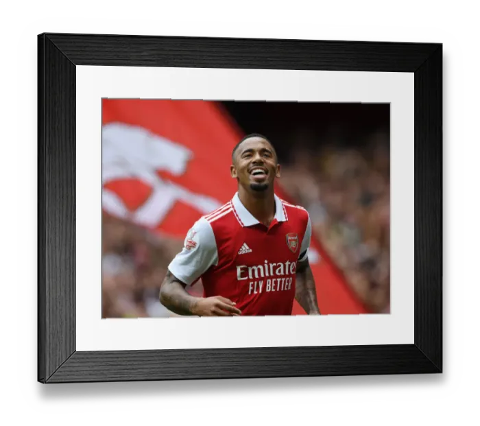 Framed Print : Gabriel Jesus Scores: Arsenal Takes the Lead in Emirates Cup Match vs Sevilla