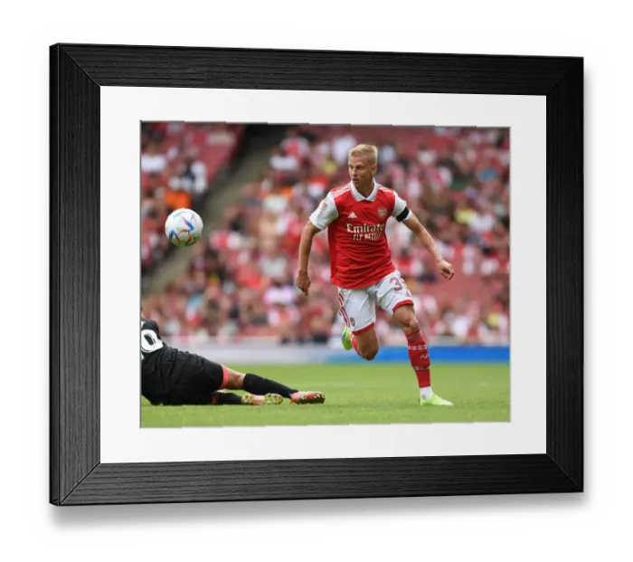 Framed Print : Arsenal's Zinchenko Shines: Arsenal vs Sevilla, Emirates Cup 2022