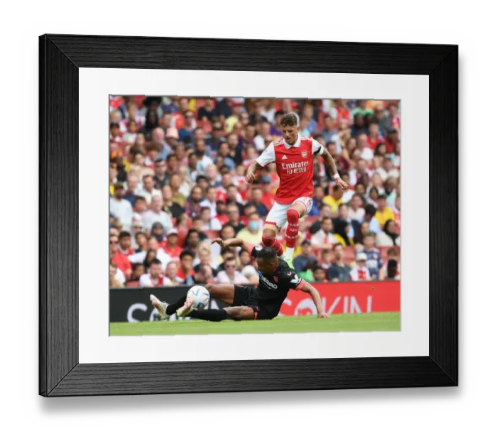Framed Print : Arsenal's Ben White Shines in Emirates Cup Clash Against Sevilla, 2022