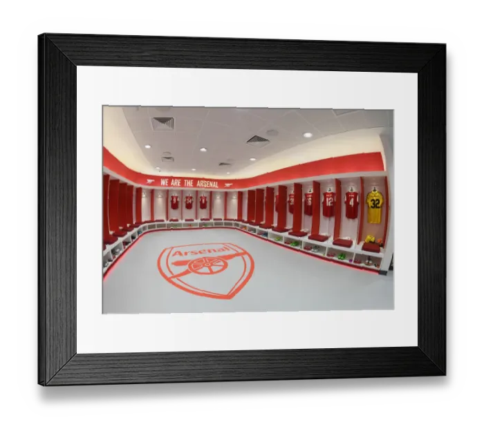 Framed Print : Arsenal Changing Room Before Arsenal v Sevilla - Emirates Cup 2022