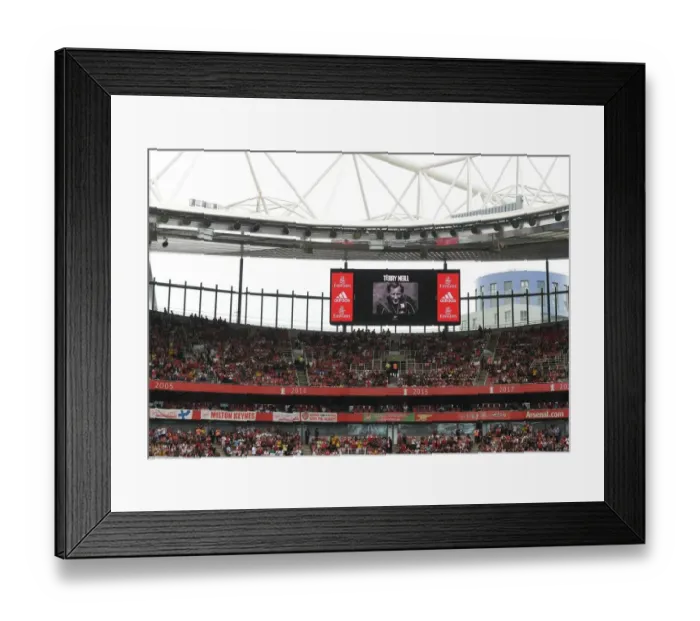 Framed Print : Arsenal Pays Tribute: Terry Neill Honored with Minutes Applause at Emirates Cup 2022 Framed Print : Arsenal Pays Tribute: Terry Neill Honored with Minutes Applause at Emirates Cup 2022