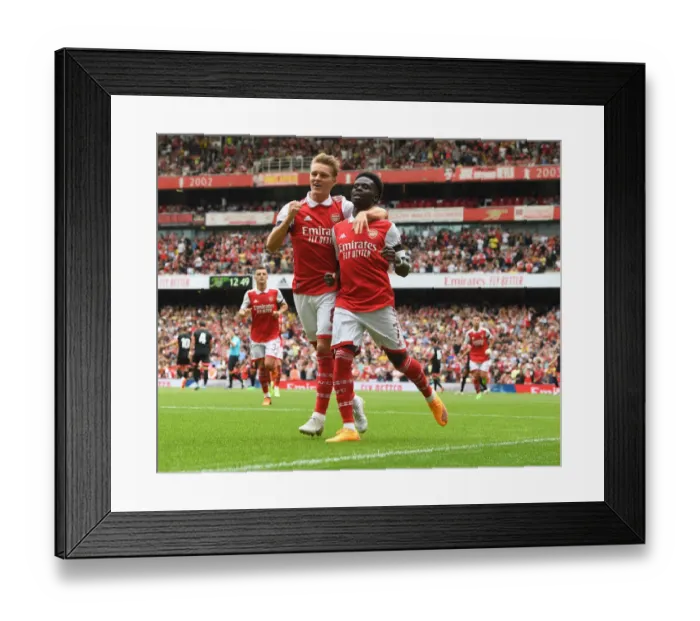 Framed Print : Arsenal: Saka and Odegaard Score First Goals, Secure Emirates Cup Victory Framed Print : Arsenal: Saka and Odegaard Score First Goals, Secure Emirates Cup Victory