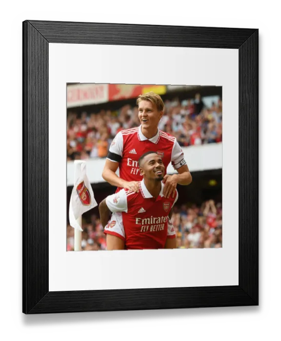 Framed Print : Arsenal's Jesus and Odegaard Celebrate Goals Against Sevilla in Emirates Cup 2022 Framed Print : Arsenal's Jesus and Odegaard Celebrate Goals Against Sevilla in Emirates Cup 2022