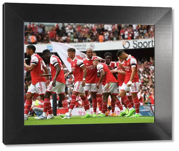 Arsenal Celebrate Third Goal Against Sevilla in Emirates Cup 2022