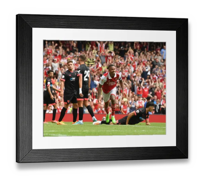 Framed Print : Gabriel Jesus Scores Five-Goal Blitz: Arsenal's Emirates Cup Triumph over Sevilla