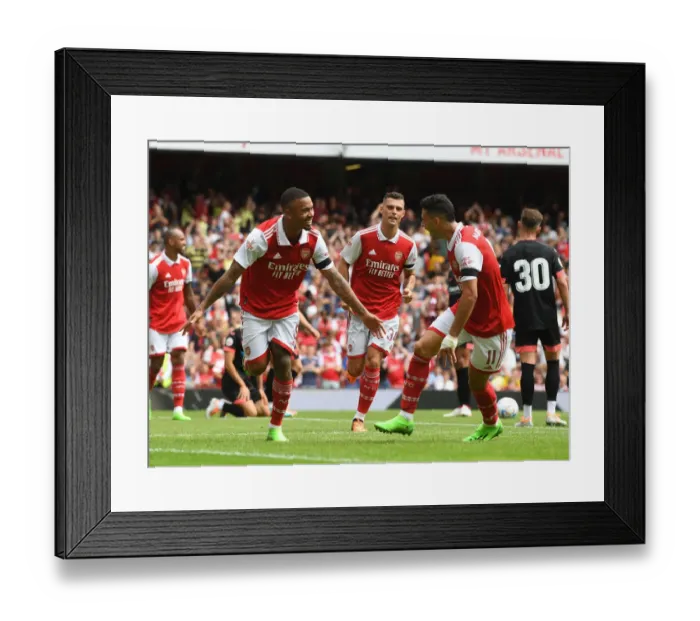 Framed Print : Arsenal's Five-Goal Blitz: Gabriel Jesus and Martinelli Celebrate in Emirates Cup Victory over Sevilla Framed Print : Arsenal's Five-Goal Blitz: Gabriel Jesus and Martinelli Celebrate in Emirates Cup Victory over Sevilla