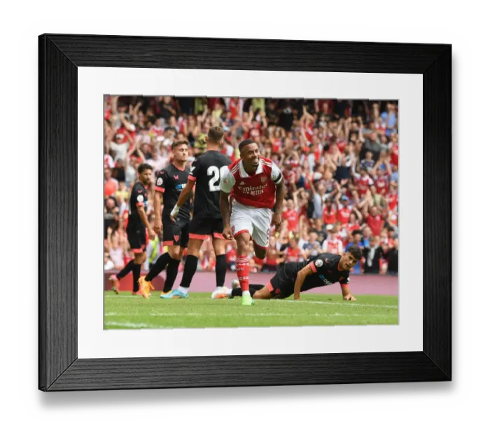 Framed Print : Arsenal's Gabriel Jesus Scores Fifth Goal in Emirates Cup Victory over Sevilla Framed Print : Arsenal's Gabriel Jesus Scores Fifth Goal in Emirates Cup Victory over Sevilla