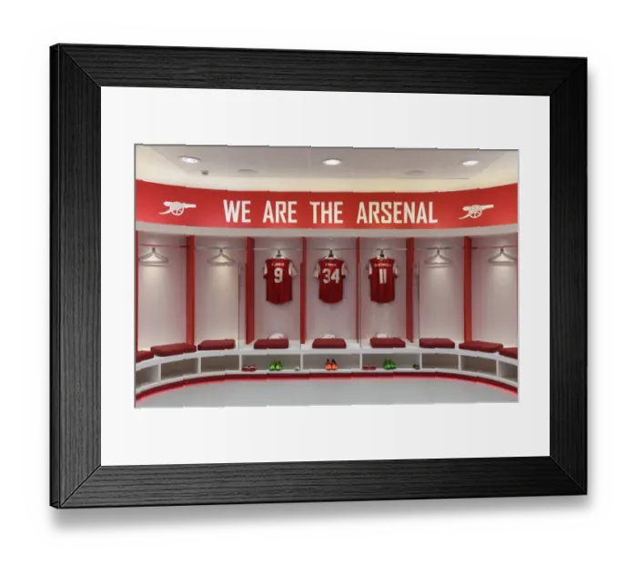 Framed Print : Arsenal Changing Room: Jesus, Xhaka, Martinelli Pre-Season Gear Up for Arsenal v Sevilla (Emirates Cup 2022)