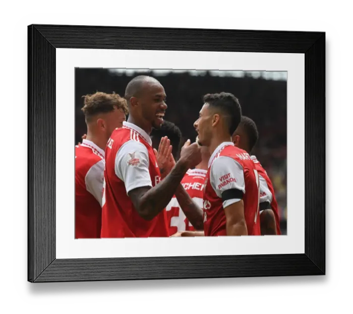 Framed Print : Arsenal's Gabriel and Martinez Face Off Against Sevilla in Emirates Cup 2022