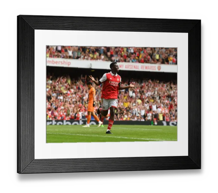 Framed Print : Arsenal's Eddie Nketiah Scores in Pre-Season Victory over Sevilla at Emirates Cup 2022