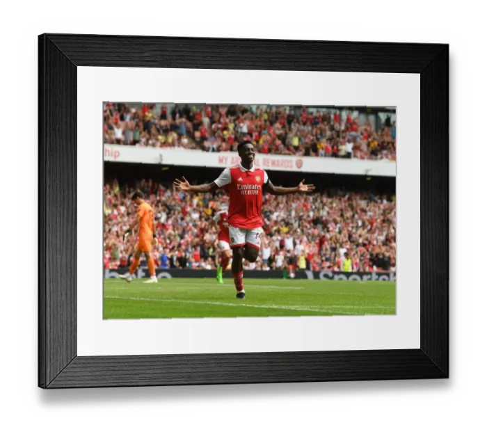 Framed Print : Arsenal's Eddie Nketiah Scores in Emirates Cup Victory over Sevilla