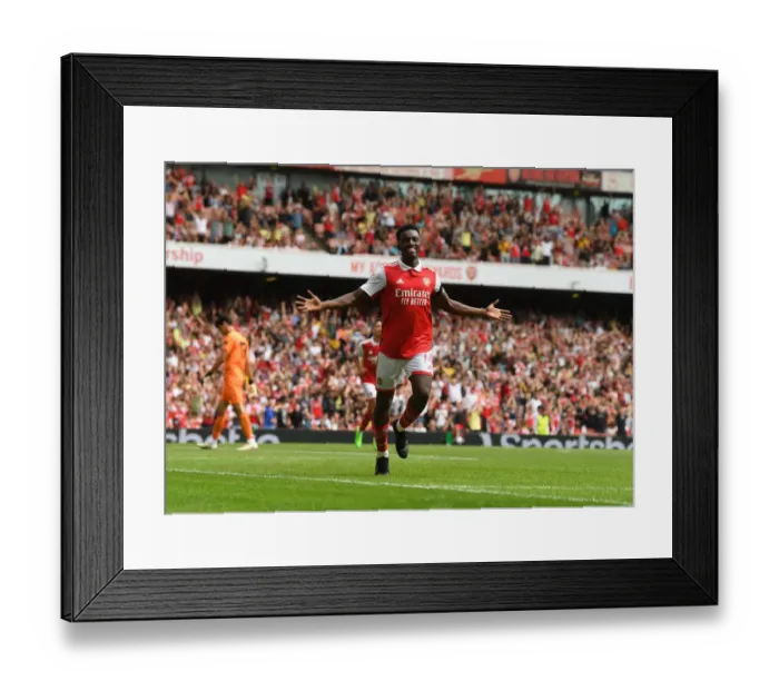 Framed Print : Arsenal's Eddie Nketiah Scores in Emirates Cup Clash Against Sevilla Framed Print : Arsenal's Eddie Nketiah Scores in Emirates Cup Clash Against Sevilla