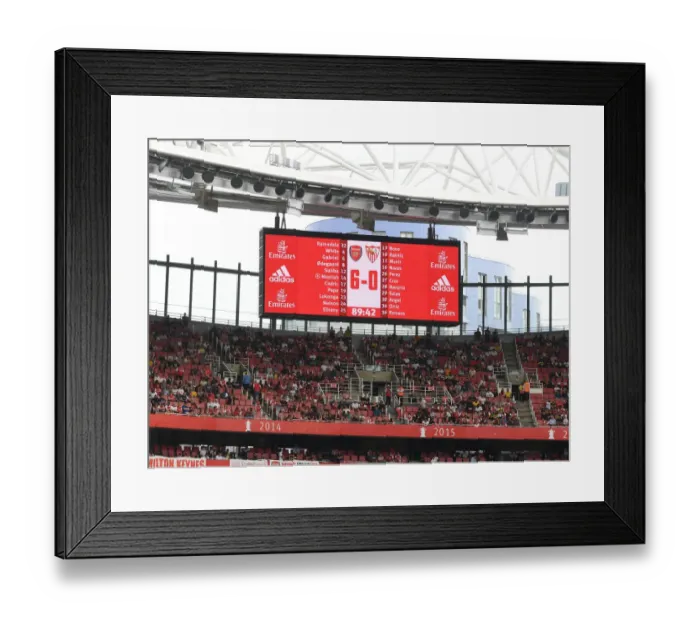 Framed Print : Arsenal vs Sevilla: Emirates Cup 2022 - Big Screen Action at the Emirates Stadium