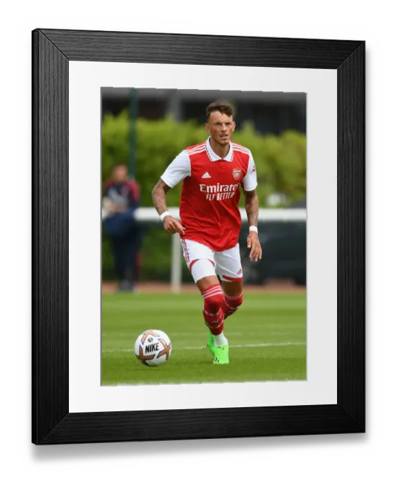 Framed Print : Arsenal's Ben White Shines in Pre-Season: Arsenal 1-0 Ipswich Town (July 2022)