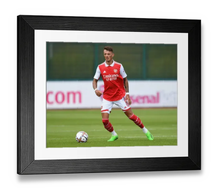 Framed Print : Arsenal's Ben White Shines: Arsenal 1-0 Ipswich Town (July 2022)