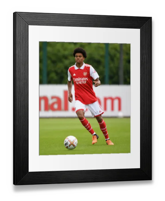 Framed Print : Arsenal FC: Lino Sousa in Action during Pre-Season Training vs Ipswich Town (July 2022)