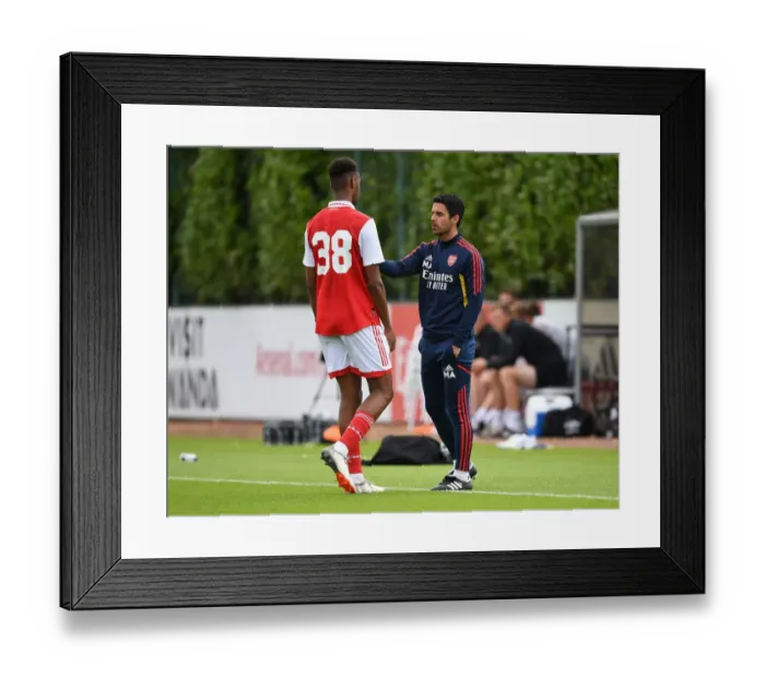 Framed Print : Arsenal Manager Mikel Arteta Leads Pre-Season Training: Arsenal vs Ipswich Town, 2022