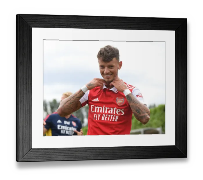 Framed Print : Arsenal's Ben White Shines in Pre-Season: Arsenal 1-0 Ipswich Town (July 2022)