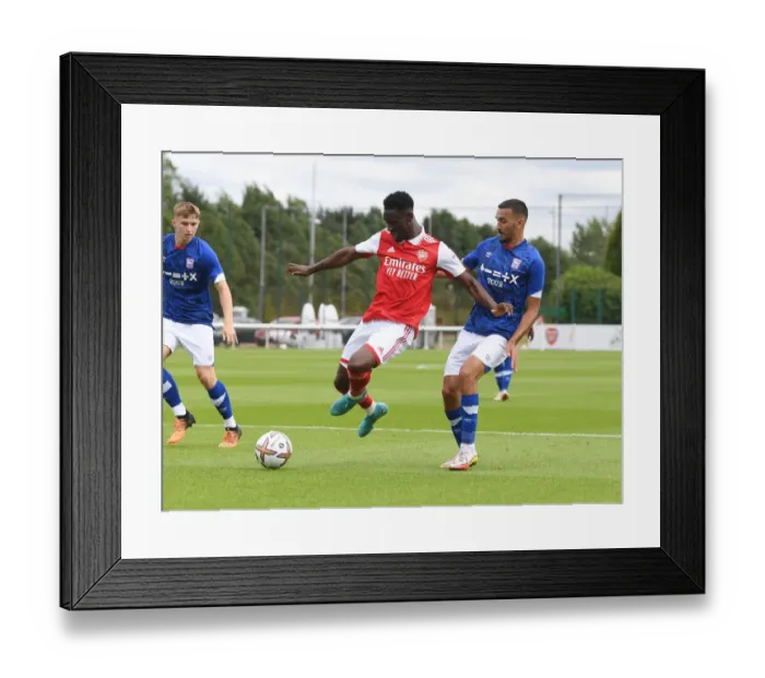 Framed Print : Arsenal's Flo Balogun Shines in Pre-Season Friendly Against Ipswich Town Framed Print : Arsenal's Flo Balogun Shines in Pre-Season Friendly Against Ipswich Town