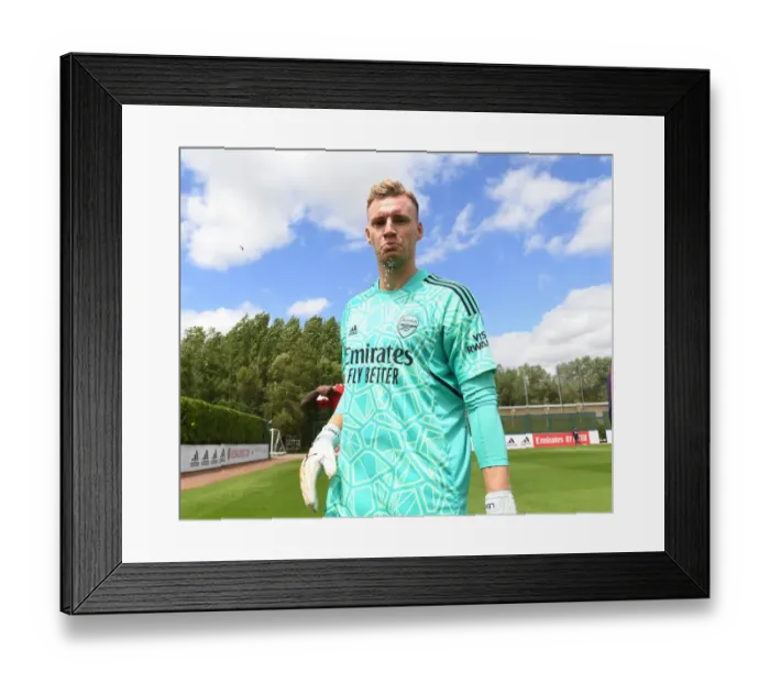 Framed Print : Arsenal's Bernd Leno in Action: Arsenal vs Ipswich Town (July 2022) - Pre-Season Friendly