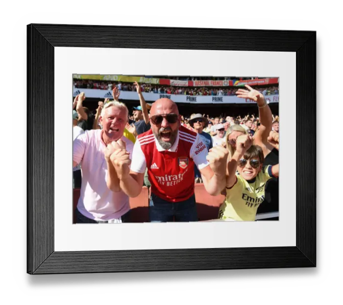 Framed Print : Arsenal Fans Celebrate Victory: Arsenal FC vs Leicester City, Premier League 2022-23 Framed Print : Arsenal Fans Celebrate Victory: Arsenal FC vs Leicester City, Premier League 2022-23