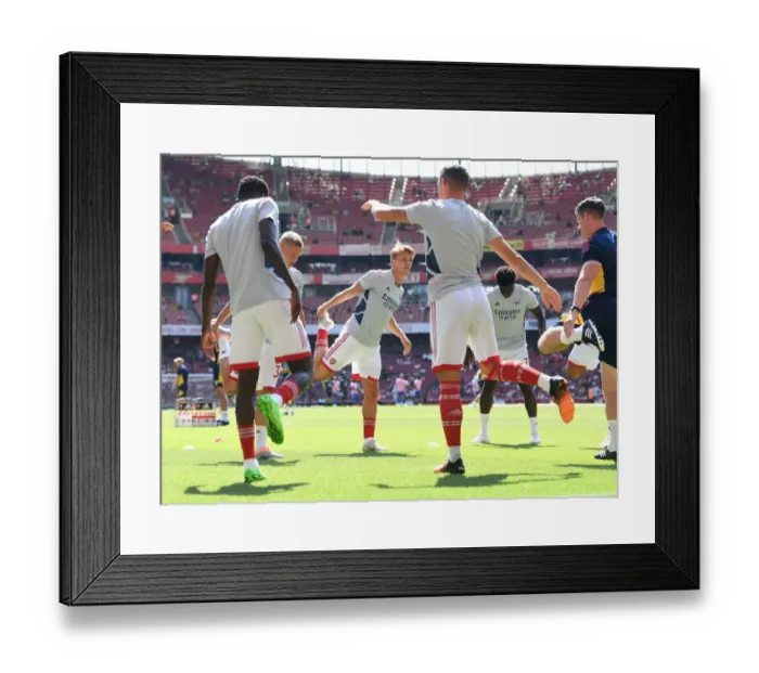 Framed Print : Arsenal's Martin Odegaard Gears Up: Arsenal FC vs Leicester City, Premier League 2022-23